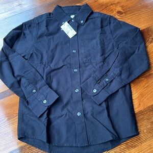 Boys Black button down long sleeve shirt